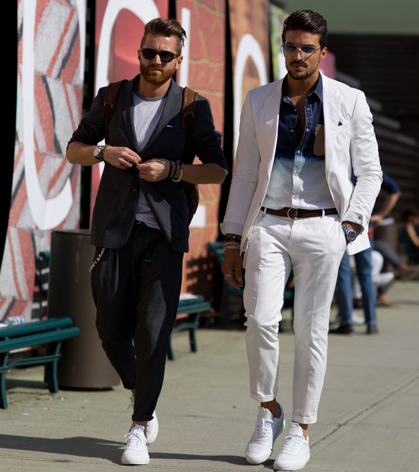 How to Wear Sneakers with a Suit